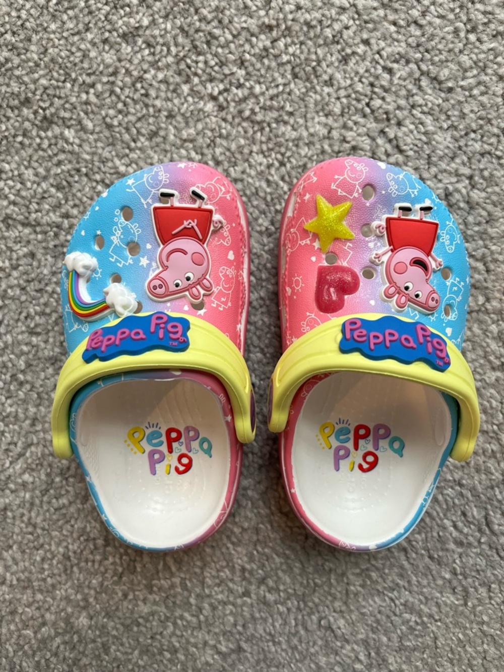 Peppa Pig Pink, Blue & Yellow Kids' Crocs Clog Sandals